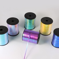 Ruban holographique de 5 mm, 500 yards, ruban arc-en-ciel irisé, ruban pour ballons, 10 couleurs pour la décoration de fête