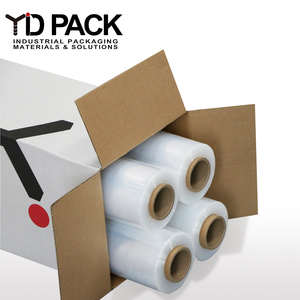 Pellicola Estensibile Manuale LLDPE per Imballaggio Industriale, Trasparente, 4 Rotoli per Scatola, Direttamente dalla Fabbrica YD PACK - Product Image 1