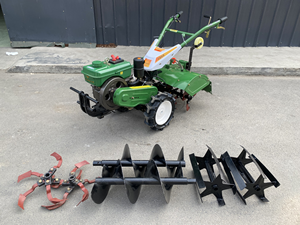 Mini Tractor a pie de gasolina <span class=keywords><strong>con</strong></span> dos ruedas, tractor de mano, timón rotativo agrícola fabricado en China - Product Image 3
