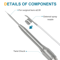 AI--FX2 Pièce droite pour implant dentaire, non optique, multiplicateur 1:2, avec spray externe, fraises chirurgicales en acier inoxydable pour usage médical