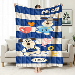 Manta de Franela con Dibujos Animados de Perros, Manta para Siesta, Reversible, Cálida y Acogedora para Cama, Sofá, Personalizada, OEM, ODM - Product Image 1