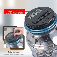 Nouveau créatif comptage intelligent 1.8L grande tirelire en plastique stockage de seau écologique pour livres Euros Dollars pour les enfants