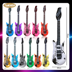 YACHEN Giocattoli Gonfiabili a Forma di Chitarra in Colori Assortiti, Accessori per Feste in PVC per Bambini e Adulti, Compleanni Anni '80 e '90, Feste Disco e Concerti - Product Image 2