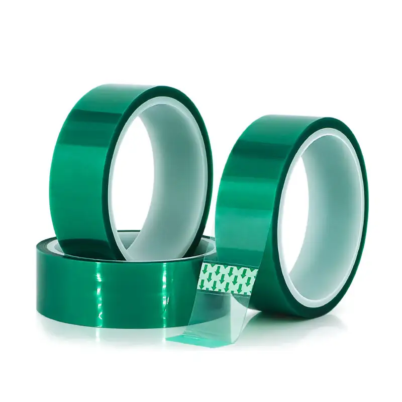 Self Adhesive Tape Factory PET Green Polyester Film Tape with Silicone Adhesive for High Temperature Masking