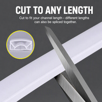 Gaine en silicone étanche pour bande LED, diffuseur flexible en tube de silicone pour bande lumineuse 12V 24V IP65