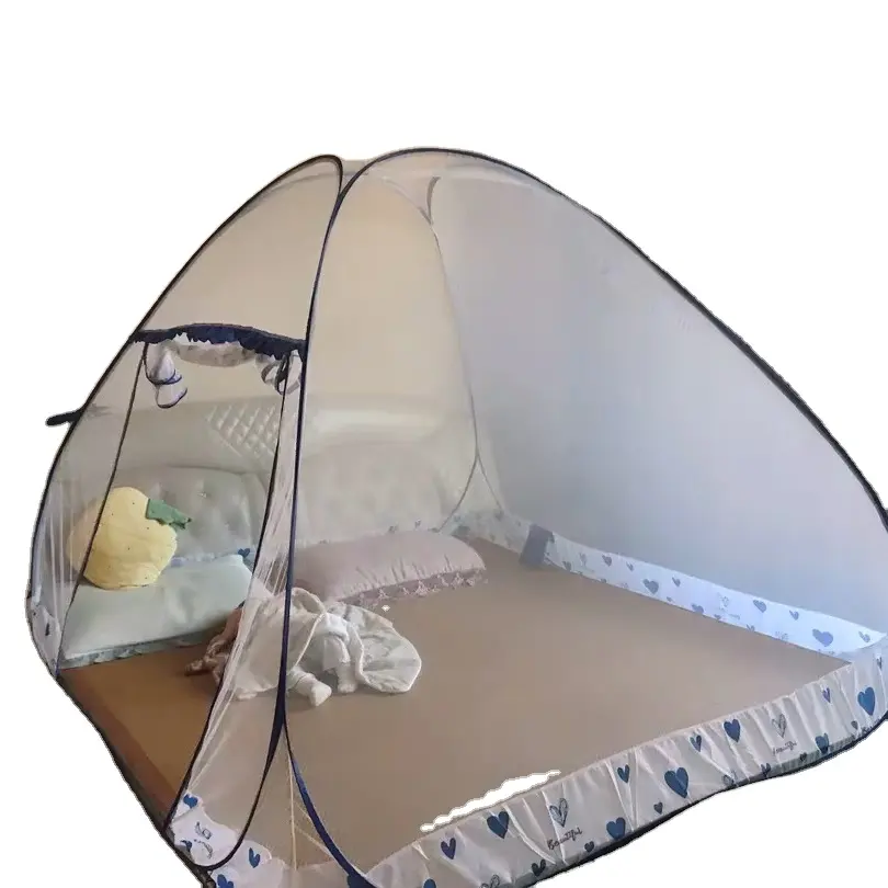 Rede de mosquito dobrável para cama, rede para tenda de mosquito com um toque