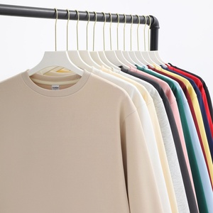 ผู้ผลิตเสื้อผ้า เสื้อสเวตเชิ้ตคอกลมแขนยาว สีพื้น สไตล์มินิมอล น้ำหนัก 330 กรัม รุ่นใหม่สำหรับฤดูใบไม้ผลิและฤดูใบไม้ร่วง - Product Image 2