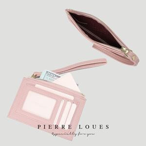 Portefeuille zippé multi-cartes Pierre Loues, porte-monnaie léger de 5 pouces pour femmes, couleur unie, printemps 2025 - Product Image 2