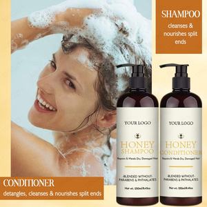 Juego de champú y acondicionador Herbal Honey con logotipo personalizado, hidratante, desenredante, hidratación instantánea para cabello rizado y rizado - Product Image 4