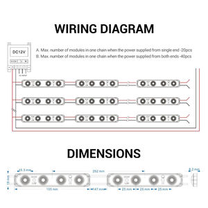Module LED haute puissance 3W DC24V IP65 à 4 lentilles pour enseignes lumineuses - Product Image 5