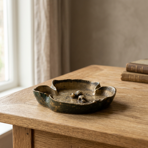 Cendrier de bureau chinois traditionnel avec forme florale et finition naturelle pour usage domestique - Product Image 2