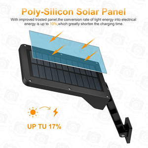 Qlteg โคมไฟติดผนังพลังงานแสงอาทิตย์สำหรับติดถนนกลางแจ้ง, ไฟ LED 48ลูเมน800 LM เซ็นเซอร์การเคลื่อนไหว PIR รักษาความปลอดภัยในสวนกันน้ำควบคุมระยะไกล IP65 AC - Product Image 2