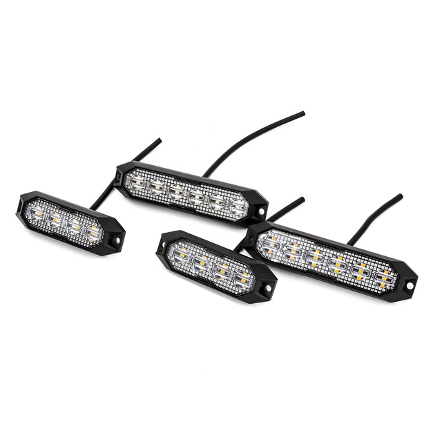 ECE R65 SAE 12V 24V Vehicle Strobe Lights 6 LED Amber Emergency Dash Warning Beacon Universal Car Light