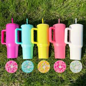 Gobelet isotherme en acier inoxydable coloré de 40 oz avec couvercle brillant, modèle H3.0, pour sublimation, en stock aux États-Unis - Product Image 1