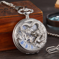 Montre de poche mécanique rétro, nouvelle collection, boule de jeu, Steampunk, squelette, coupe-vent, horloge, Double chasseur, chaîne, cadeau