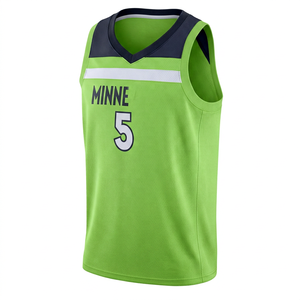 Maillot de basket-ball cousu pour homme adulte Minnesota, en Spandex/Nylon, séchage rapide, impression par sublimation sur le devant, taille S 5 # Edwards 21 # Garnett - Product Image 1