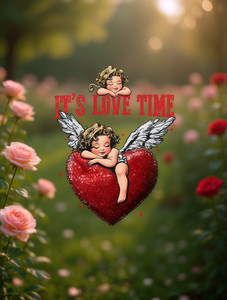 T-Shirt con Motivo Cupido, Design Cuore Rosso Lucido, Manica Corta, Collo Tondo, Top Casual Unisex per Estate e Primavera, 100% Cotone Jersey - Product Image 2