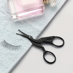 Ciseaux de manucure en acier inoxydable noir, coupe-poils courbé, tondeuse à barbe, outil de soin personnel - Product Image 5