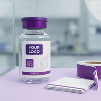 Autocollants personnalisés de haute qualité, imprimés, imperméables, en PET, avec étiquette privée, pour flacons de 10 ml, étiquettes de peptides pour cosmétiques