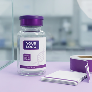 High Quality Custom Printed <strong>Waterproof</strong> PET Private <strong>Label</strong> Stickers 10ml Vial Peptide <strong>Labels</strong> for Cosmetics - Product Image 2