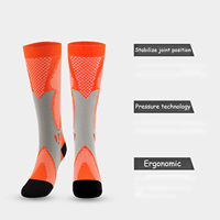 Meilleures ventes Chaussettes de sport, de football et de cyclisme à haute compression pour hommes, antidérapantes avec logo