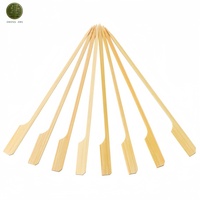 Tusuk Sate Bambu Pipih Profesional untuk Memanggang, Bilah Lebar 12 Inci Anti Putar, Sekali Pakai, Aman untuk Makanan, Kemasan Besar 300 Buah, BBQ Outdoor