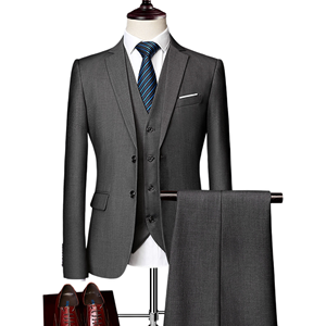 2024 OEM Ensemble de smoking 3 pièces à rayures <span class=keywords><strong>bleu</strong></span> <span class=keywords><strong>marine</strong></span> pour hommes <span class=keywords><strong>Veste</strong></span> solide à deux boutons avec pantalon et cravate Taille XL - Product Image 3