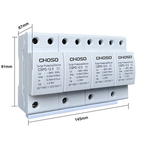CHOSO CSPD-12.5 385V AC Pararrayos 4P 12.5kA T1 SPD Dispositivo de Protección Contra Sobretensiones para Protección Contra Rayos en Distribución Principal de Energía CE - Product Image 5