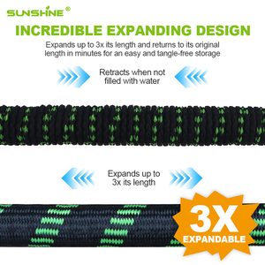 SUNSHINE Tuyau d'<span class=keywords><strong>arrosage</strong></span> extensible 25-150ft avec buse de pulvérisation d'eau <span class=keywords><strong>Tuyaux</strong></span> d'<span class=keywords><strong>arrosage</strong></span> en plastique rétractable élastique Bobine facile à utiliser - Product Image 2