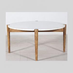 ห้องนั่งเล่นทำจากไม้เนื้อแข็งหรูหราพร้อมโต๊ะกาแฟหินอ่อนบนเฟอร์นิเจอร์บ้าน - Product Image 1