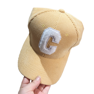 A buon mercato personalizzato ricamo asciugamano lettere patch Applique curvo bordo non strutturato papà cappello 6 pannello velluto a coste cappellino da Baseball - Product Image 5