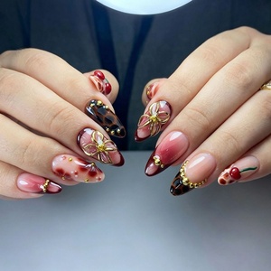 <span class=keywords><strong>Uñas</strong></span> Postizas <span class=keywords><strong>de</strong></span> Acrílico Grueso 3D <span class=keywords><strong>de</strong></span> Estilo Francés <span class=keywords><strong>de</strong></span> Lujo, Bonitas y Elegantes, Hechas a Mano, Pintadas a Mano, Forma Stiletto/Cuadrada - Product Image 5