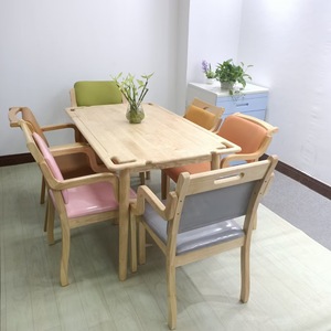 Dining Table And Chairs Set Solid Wood For Elderly Care Homes Senior Living Facilities - Product Image 2