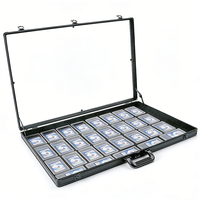 Vitrine de présentation professionnelle 27 pouces avec couvercle transparent, support OEM, prix usine Ningbo Uworthy, grande vitrine en aluminium pour cartes, mallette de transport