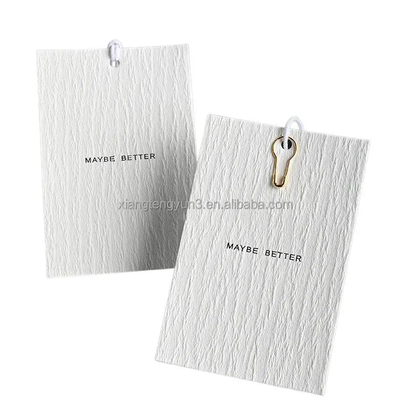 이름 로고 브랜드 태그 크래프트 종이 태그 금속 작은 구멍 의류 교수형 태그 흰색 검은 색 끈으로 사용자 정의 인쇄