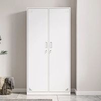 Armoire Métallique à 2 Portes Grande Capacité, Verrouillable, Idéale pour Salle de Sport, Dortoir, Vestiaire du Personnel