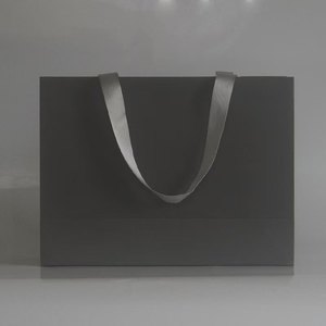 Luxury Cardboard Shopping Bag with Ribbon Handle Custom Logo Coated Paper for Food Socks Shoes Packing for Store Promotion - Product Image 3