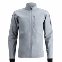 Veste Softshell Technique Robuste pour Homme Gris Clair Imperméable Coupe-Vent Col Montant Vêtement d'Extérieur Urbain OEM