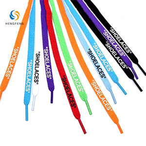 Atacado: Cadarços Planos Multicoloridos de Poliéster com Impressão de Texto Personalizado e Ponteiras de Plástico para Tênis e Calçados de Lona - Product Image 3