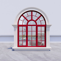 Puertas arqueadas elegantes de aleación de aluminio Marco negro Arco blanco y rejillas de vidrio para la estética del hogar