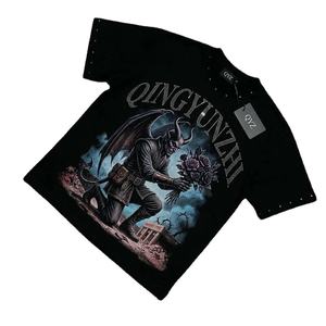 Maglietta Personalizzata Leggera 250 <span class=keywords><strong>CSM</strong></span> 100% Cotone Lavorato a Maglia, Ecologica, Traspirante, Vestibilità Ampia, Stampa DTG, Lunghezza Regolare, con Strass, Stile Hip Hop - Product Image 1