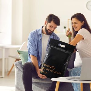 Poignée en plastique Poly Mail, emballage de courrier, sacs de courrier noir, sac de courrier pour vêtements - Product Image 6