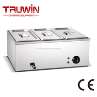 Bain-marie électrique 6L en acier inoxydable Ensemble de buffet de table chauffante à 6 casseroles pour hôtels Équipement de restauration
