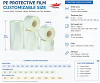 Film Elektrostatik PE Transparan Lembut Kelas Mesin, Film Perekat Statis PE untuk Panel Furnitur, Profil Plastik, Permukaan Berkilau Tinggi
