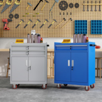 Chariot à outils en acier Homniture sur roues |   Armoire de rangement robuste verrouillable avec une capacité de 200 kg pour une utilisation en usine