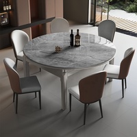 Ensemble table et chaises en pierre frittée, design moderne et minimaliste, durable, extensible, mobilier pour petites maisons, hôtels, parcs