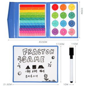 Gioco di Frazioni Magnetiche in Legno, Manipolatori Matematici, Giocattolo Educativo Montessori per Scuola Elementare - Product Image 2