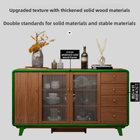 Buffet de cuisine en bois écologique de style chinois, durable, facile à assembler, rangement de luxe, poignées métalliques modernes