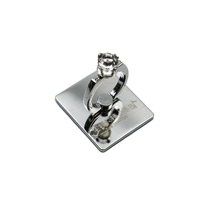 High End Metallic Glossy Diamond Ring Phone Grip LOGO Printed Phone Finger Kickstand with Crystal - Product Image 1