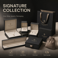 Ensemble de boîtes à bijoux élégantes avec logo personnalisé, sac en papier et insert